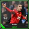 Footballer avatar edit with green trim and stats bar