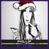 Holiday-themed portrait GFX with festive Santa hat design