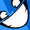 Quirky cartoon shark avatar with big goofy eyes