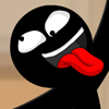 Grinning stick-figure avatar with tongue sticking out