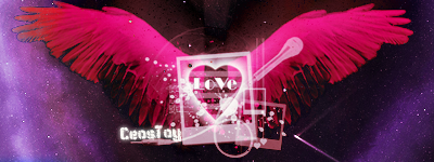 Pink wings and love heart GFX signature