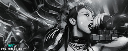 Stylish grayscale forum signature art with FkN branding