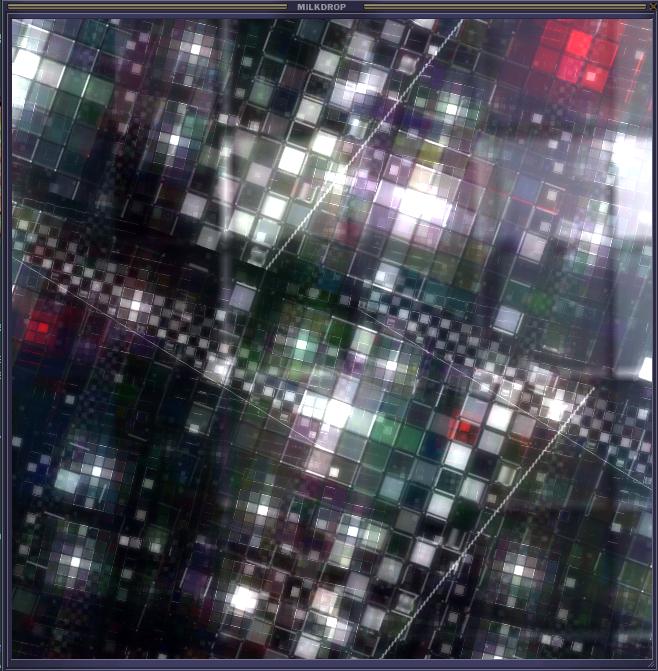 MilkDrop visualizer swirl, that classic winamp aesthetic