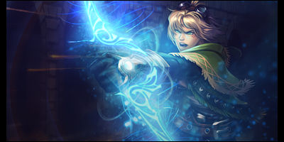 Glowing blue magic sig art, classic forum signature style