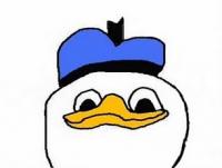 Classic Dolan duck meme, forum nostalgia in cartoon form