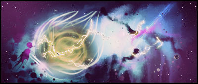 Cosmic vortex GFX with a lone silhouette gazing into space