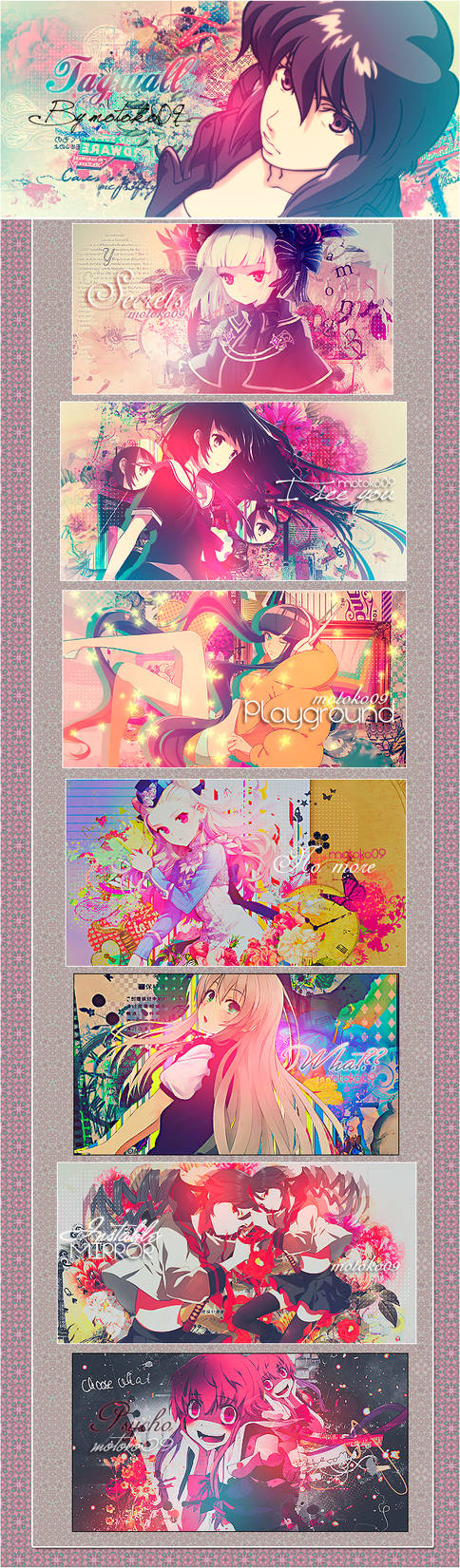 Colorful anime GFX signature collection by moloko09