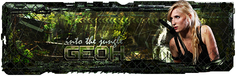 Jungle-themed signature art with tribal camo model