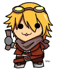 Cute chibi steampunk character avatar with goggles