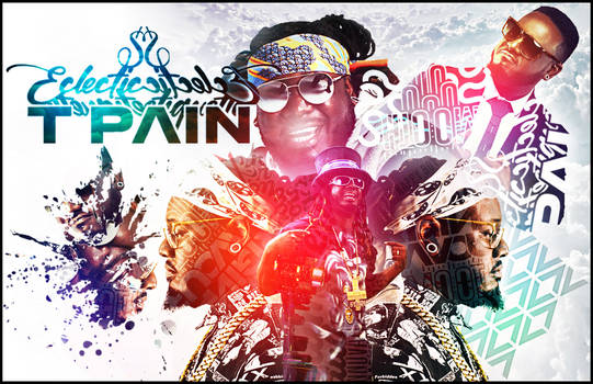 Eclectic T-Pain GFX composition, classic hip-hop forum signature art