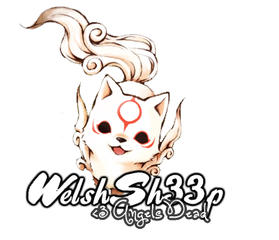 Okami-style wolf art with forum signature tag