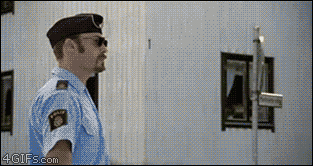 Security guard side-eye reaction gif classic