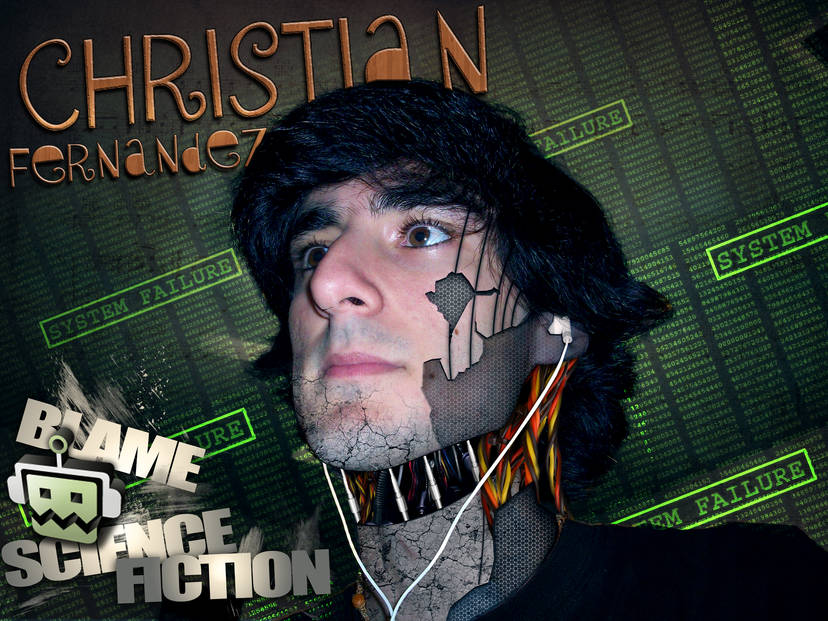Cyborg-faced GFX signature with glitchy 'System Failure' theme
