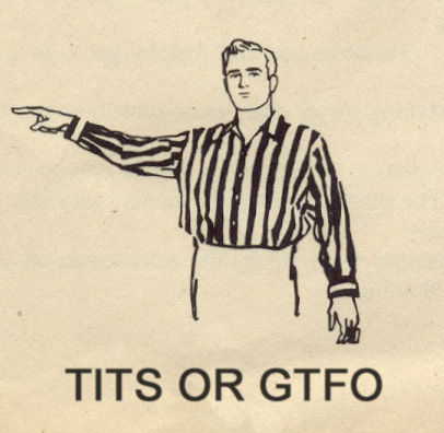 Classic referee 'tits or gtfo' forum meme