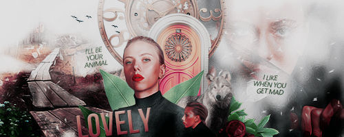 Vintage forum sig art with clocks, roses, and wolves