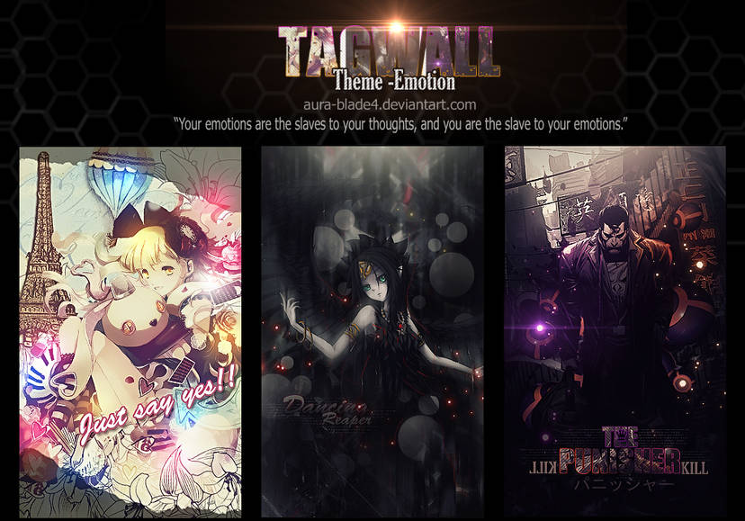 GFX tagwall showcase featuring anime-style character art