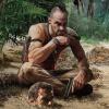 Rugged survivor art — a lone wanderer's campfire moment