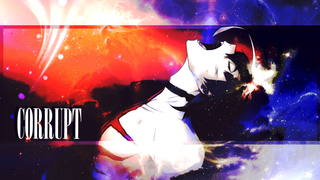 Cosmic anime GFX signature titled 'Corrupt'