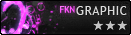 Glowing pink FKN graphic banner with stars