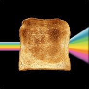 Toast meme with rainbow laser beam blast