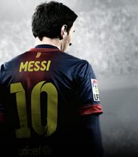 Messi's iconic Barcelona No. 10 jersey shot