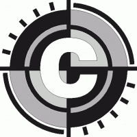 Sleek monochrome crosshair 'C' logo design