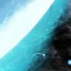 Dreamy blue planet-scape art, sci-fi digital painting vibes