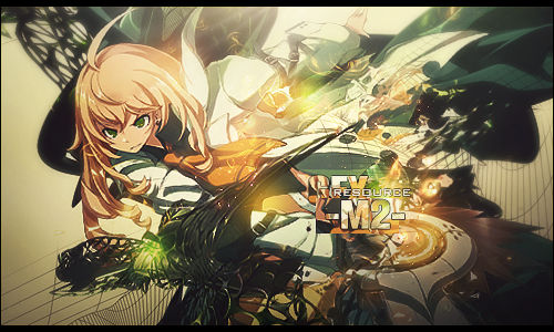Anime girl GFX signature with fiery, dynamic effects