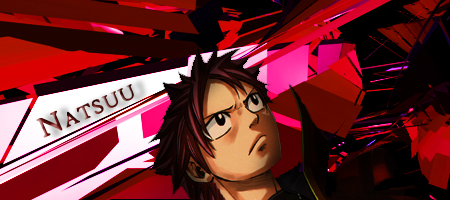 Fiery anime GFX signature, 'Natsuu' styled artwork