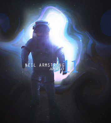 Astronaut GFX art honoring Neil Armstrong's Apollo 11 legacy