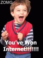Classic 'You've Won Internet' excited kid meme