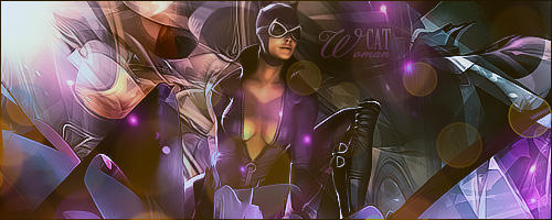 Catwoman GFX signature with abstract shard-style effects
