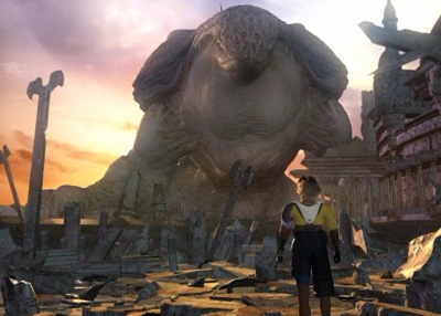 Epic boss encounter screenshot from a classic RPG