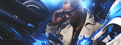 Stylish blue-toned GFX portrait signature with sunglasses
