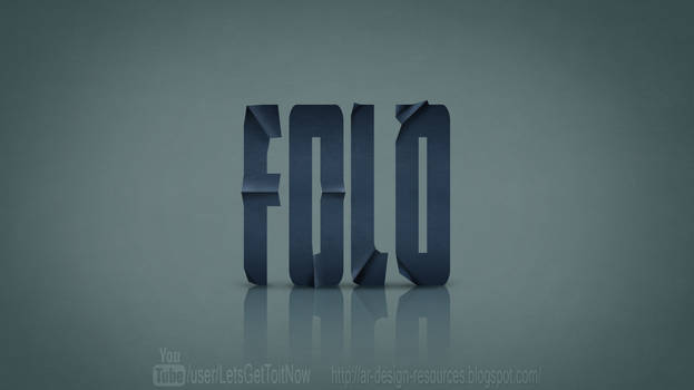 Origami-style paper-fold typography design piece