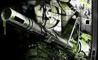 Grungy tank cannon graffiti-style forum signature art