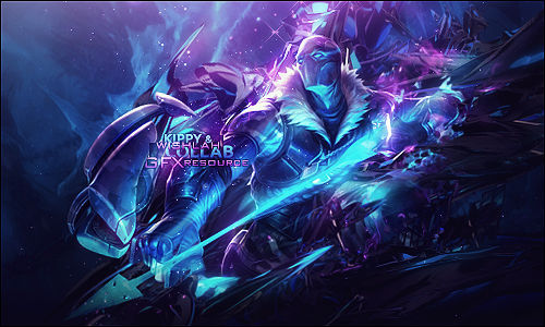 Icy warrior GFX signature glowing with mystical energy