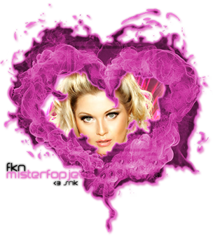 Pink smoky heart GFX with glamour portrait