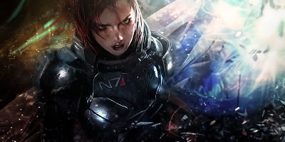 Mass Effect N7 armor GFX signature with shattered glass effect