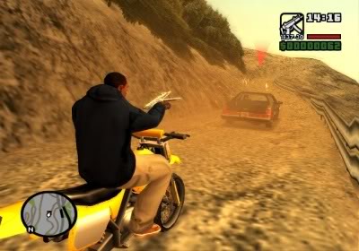 Dirt bike chase, guns blazing in San Andreas