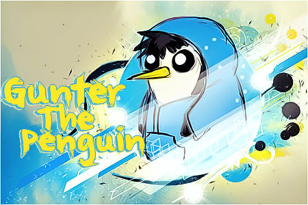 Gunter the Penguin GFX art, Adventure Time nostalgia piece