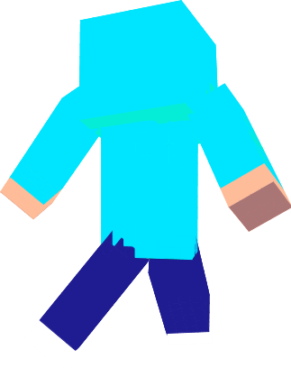 Blocky Minecraft character avatar in cyan outfit