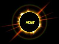 Solar eclipse GFX with fiery light rays and glow