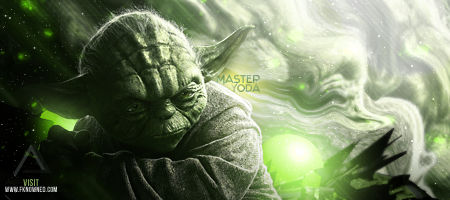 Master Yoda GFX signature with swirling green energy